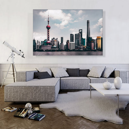 Shanghai China Cloudy Skyline