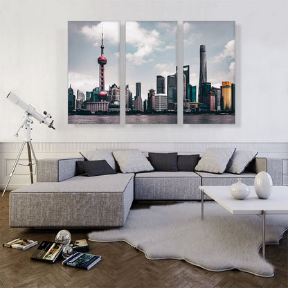 Shanghai China Cloudy Skyline