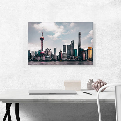 Shanghai China Cloudy Skyline