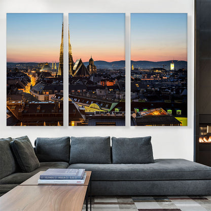 Vienna Austria Skyline Sunset