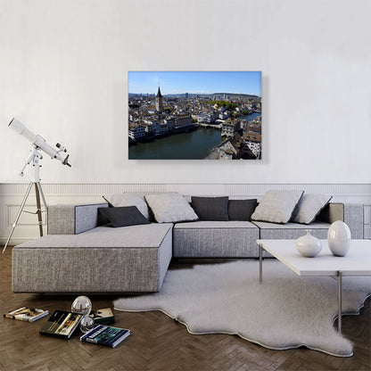 Zurich Switzerland Canal Skyline
