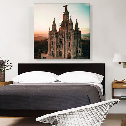 Cathedral in Barcelona Spain Square