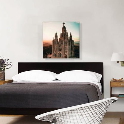 Cathedral in Barcelona Spain Square