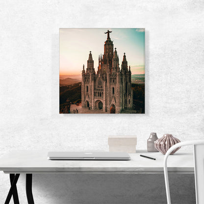 Cathedral in Barcelona Spain Square