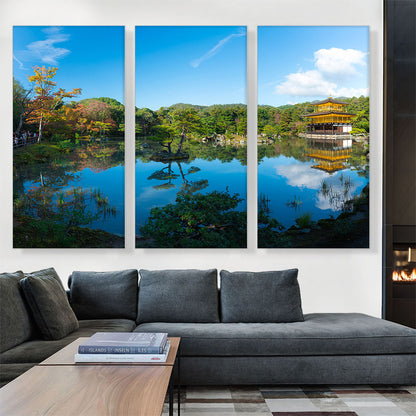 Pano, Temple in Japan, Gorgeous Lake, Square