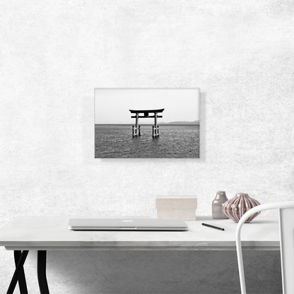 Floating Japan Torii Gate Miyajima Shrine Lake Biwa Rectangle