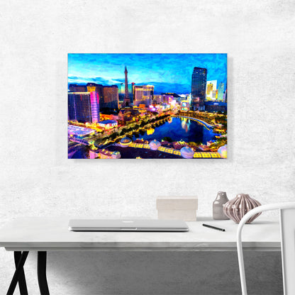 Las Vegas Nevada Cityscape Skyline Blue Sky