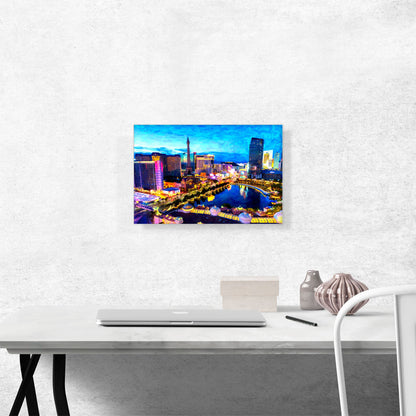 Las Vegas Nevada Cityscape Skyline Blue Sky
