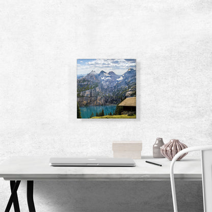 Mountains, Lake Bergsee, Switzerland, Square