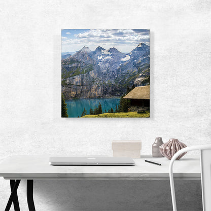 Mountains, Lake Bergsee, Switzerland, Square