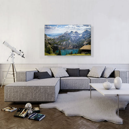 Mountains, Lake Bergsee, Switzerland