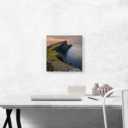 Lighthouse on an Oceanside Cliff, Scotland, Square