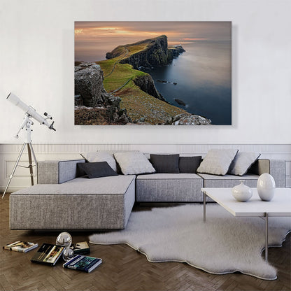 Lighthouse on an Oceanside Cliff, Scotland