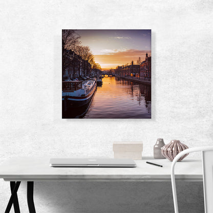 Canal in Amsterdam Netherlands Square
