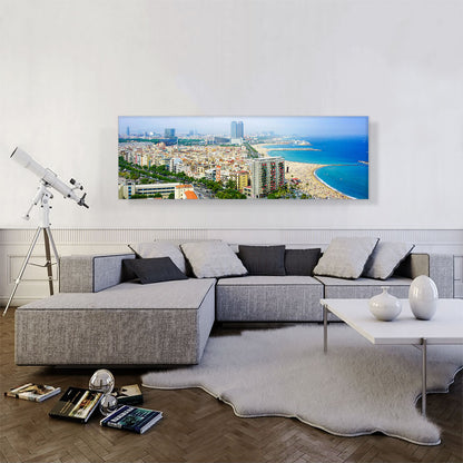 Barcelona, Spain - Beaches and Skyline Panoramic