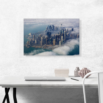 Doha Capital of Qatar City in Clouds