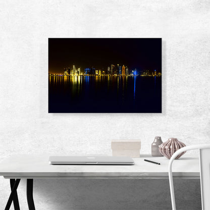 Doha Capital of Qatar Night Skyline