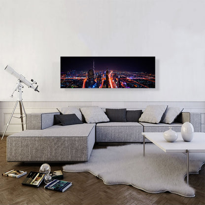 Dubai United Arab Emirates Night View Panoramic