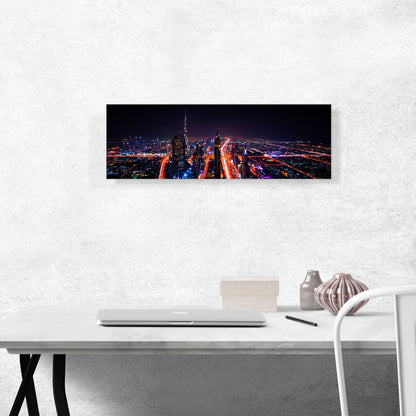 Dubai United Arab Emirates Night View Panoramic