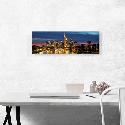 Frankfurt Germany Sunset Skyline Panoramic
