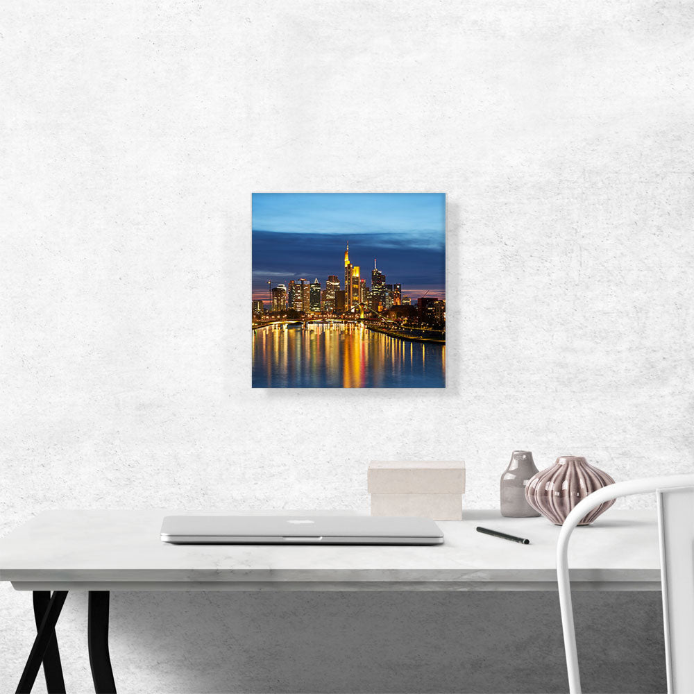 Frankfurt Germany Sunset Skyline Square