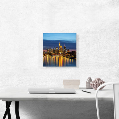 Frankfurt Germany Sunset Skyline Square