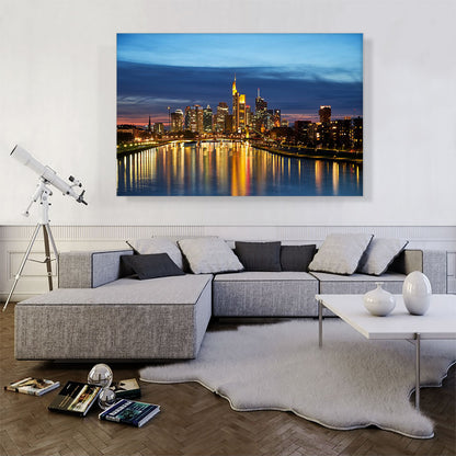 Frankfurt Germany Sunset Skyline