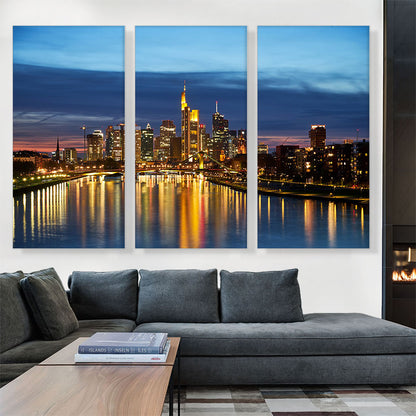 Frankfurt Germany Sunset Skyline