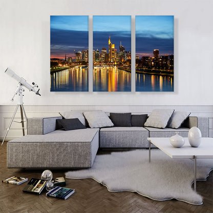 Frankfurt Germany Sunset Skyline