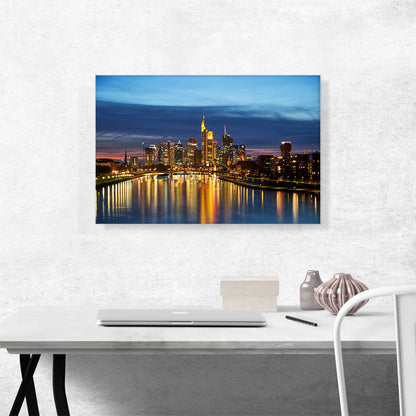 Frankfurt Germany Sunset Skyline