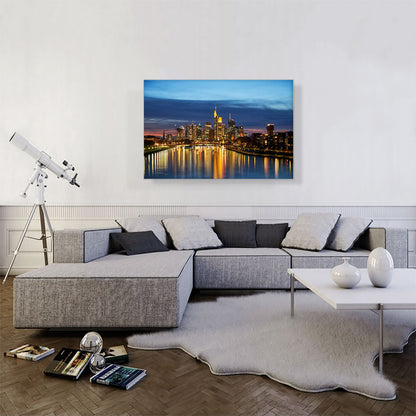 Frankfurt Germany Sunset Skyline