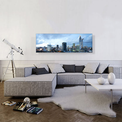 Ho Chi Minh City Vietnam Skyline Cloudy Panoramic