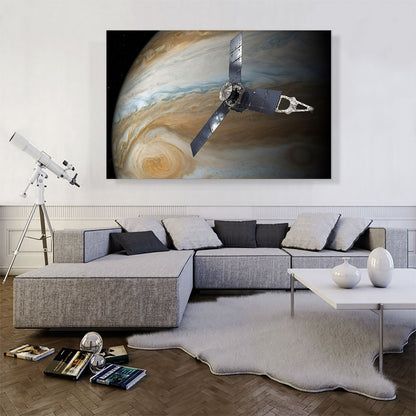 NASA Juno Space Satellite And Great Red Spot