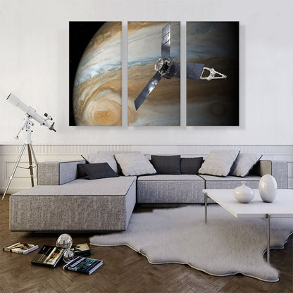 NASA Juno Space Satellite And Great Red Spot