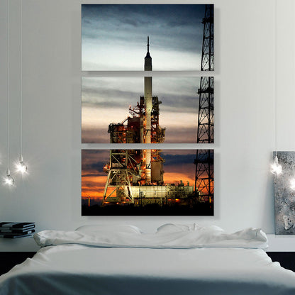 NASA Space Rocket on Launch Pad Ready for Takeoff