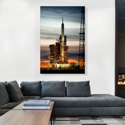 NASA Space Rocket on Launch Pad Ready for Takeoff