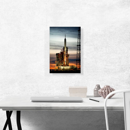 NASA Space Rocket on Launch Pad Ready for Takeoff