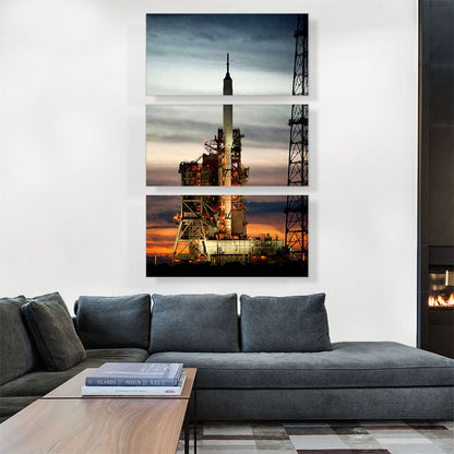 NASA Space Rocket on Launch Pad Ready for Takeoff
