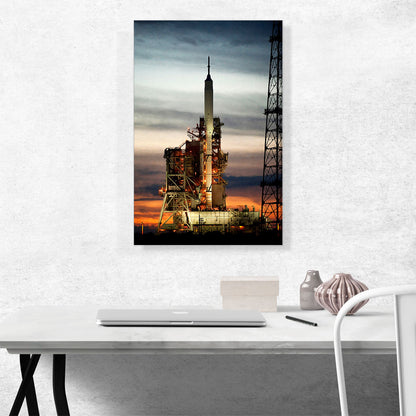 NASA Space Rocket on Launch Pad Ready for Takeoff