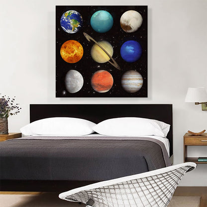 Nine Solar System Planets Collage