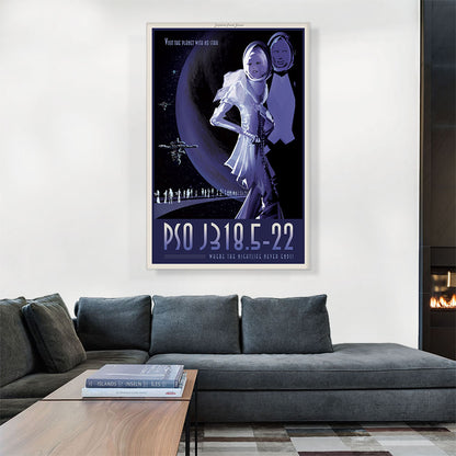 PSO J318.5-22 Rogue Planet with No Star Where Nightlife Never Ends NASA Poster