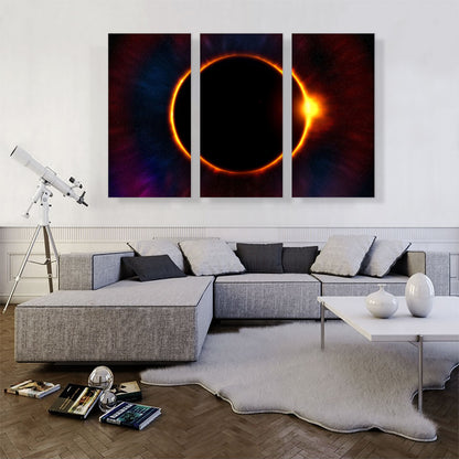 Solar Eclipse Moon Blocking Out Sun Rectangle
