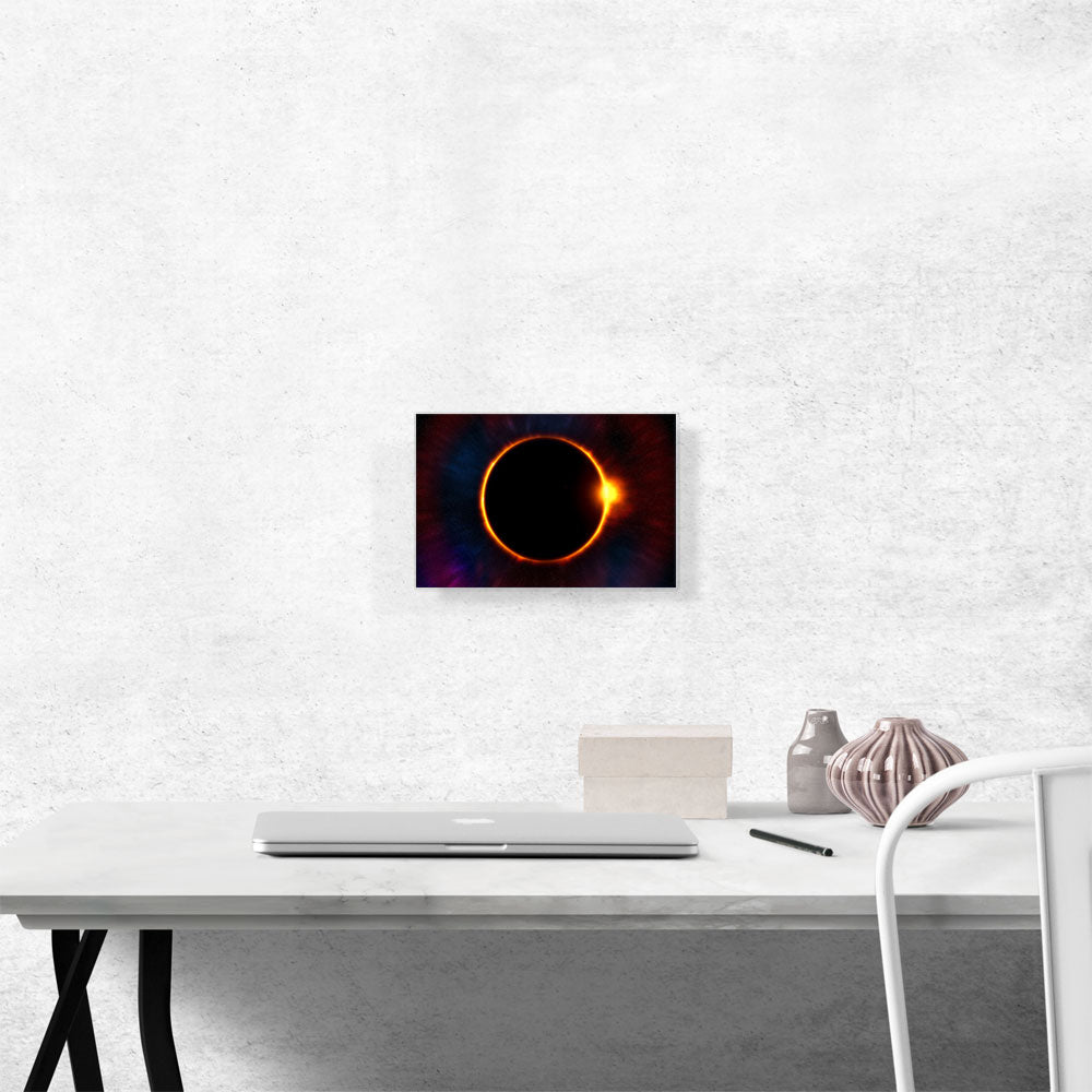 Solar Eclipse Moon Blocking Out Sun Rectangle