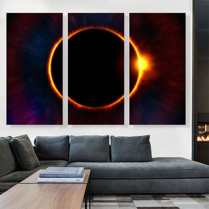 Solar Eclipse Moon Blocking Out Sun Rectangle