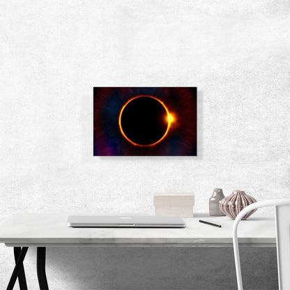 Solar Eclipse Moon Blocking Out Sun Rectangle