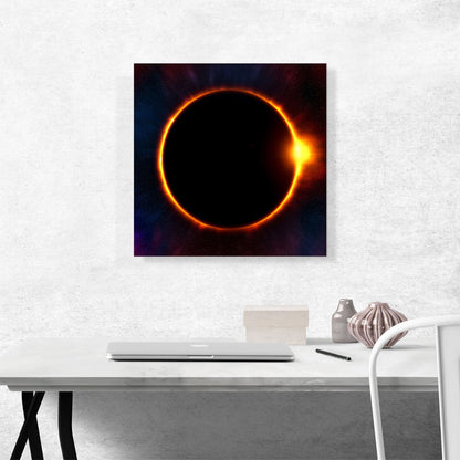 Solar Eclipse Moon Blocking Out Sun Square