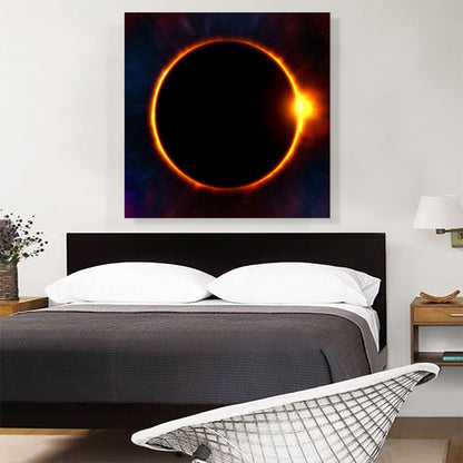 Solar Eclipse Moon Blocking Out Sun Square