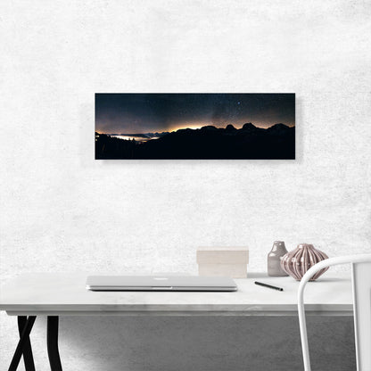 Starry Night Sky With Mountain Range