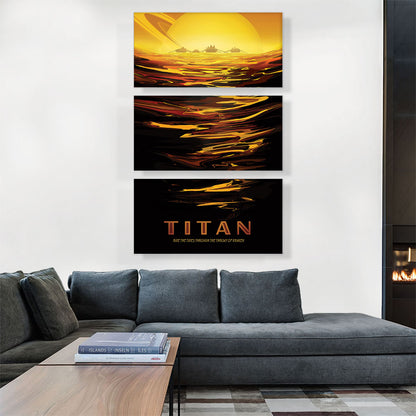 Titan Saturn's Largest Moon Ride the Tides Through the Throat of Kraken NASA Poster