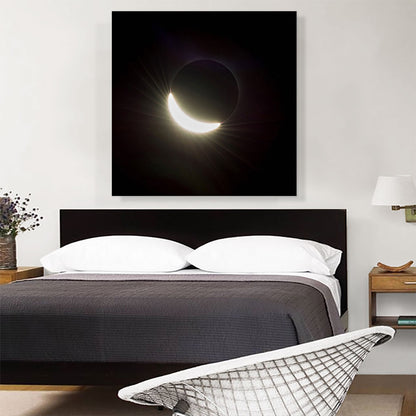 Total Solar Eclipse Moon Blocking Out Sun